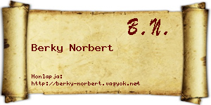 Berky Norbert névjegykártya