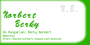 norbert berky business card